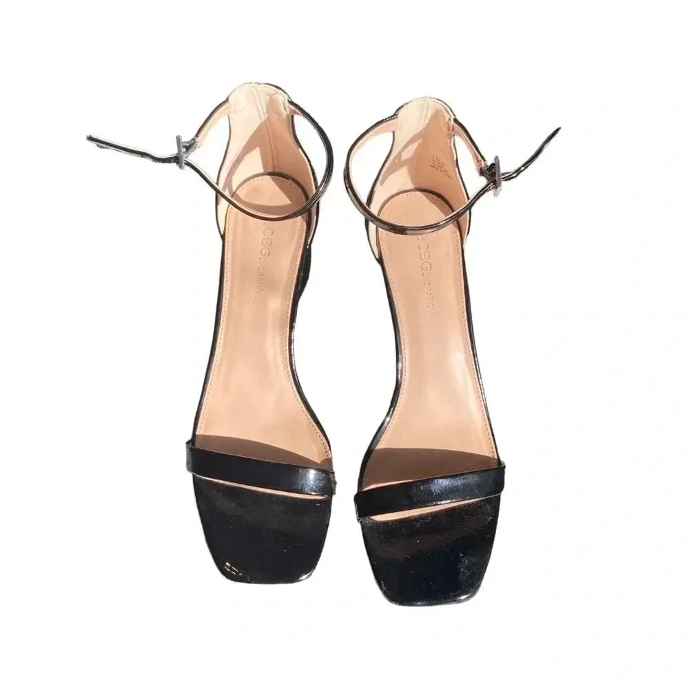 BcBgeneration Talia Black Ankle Strap Heels Size 9.5
